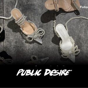 Public Desire Silver and Clear Heels